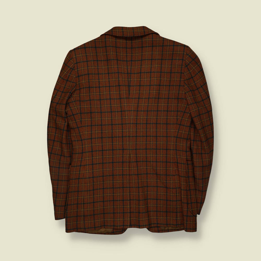 1970s | Wool Blazer | Rust Check - XS