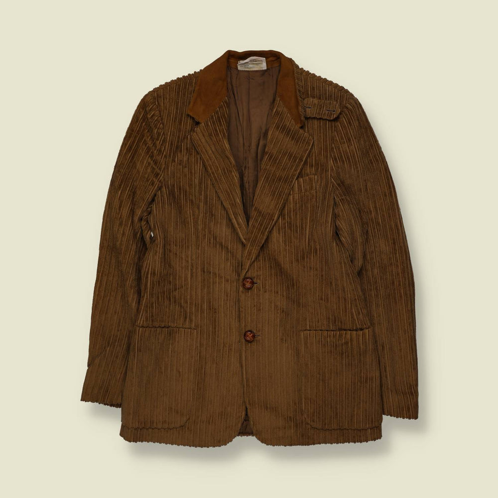 1970s | Leisure Blazer | Made In USA | Brown Corduroy - XXS