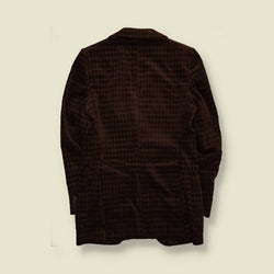 1970s | Velvet Blazer | Patterned Brown - XXS