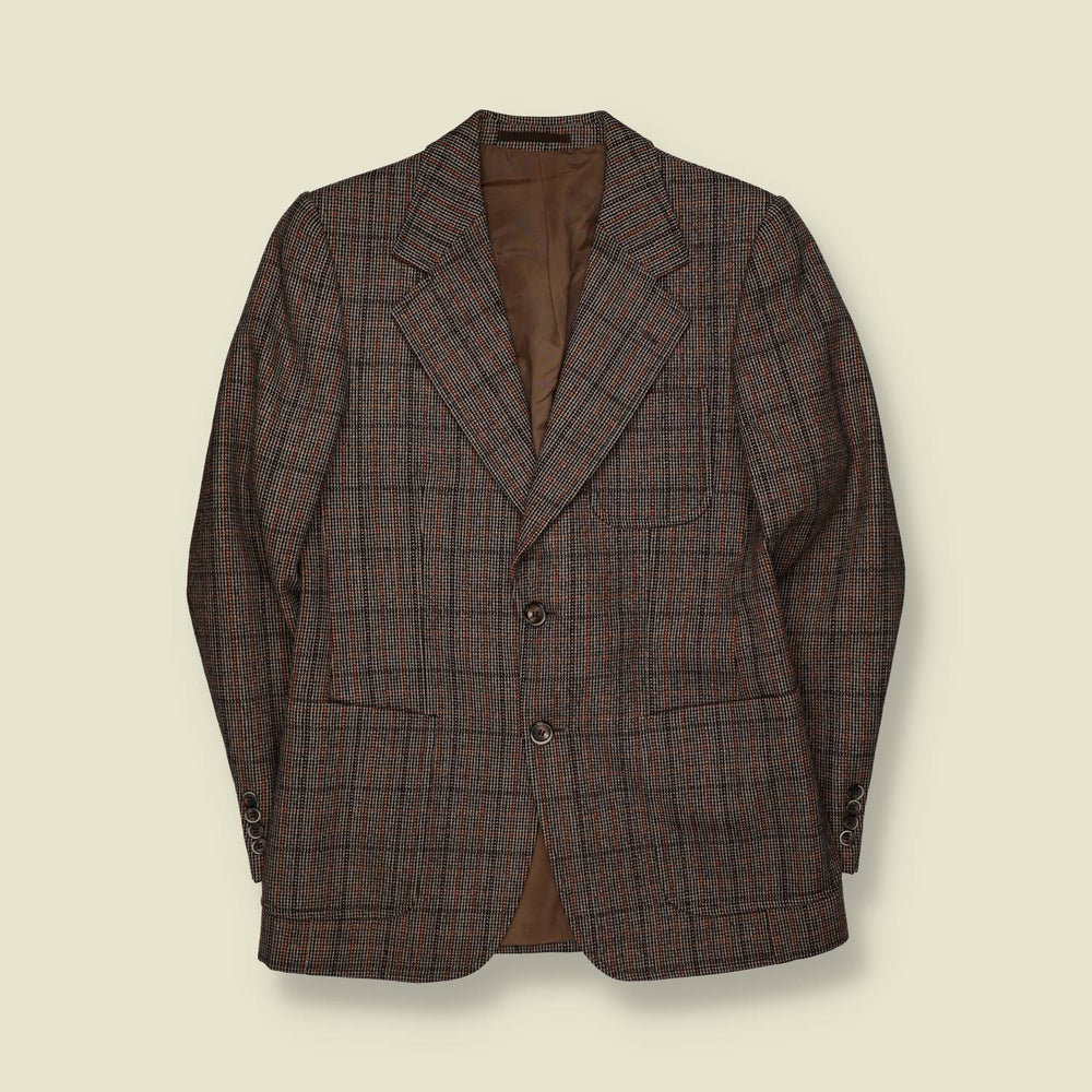 1970s | Check Blazer | Brown - XS