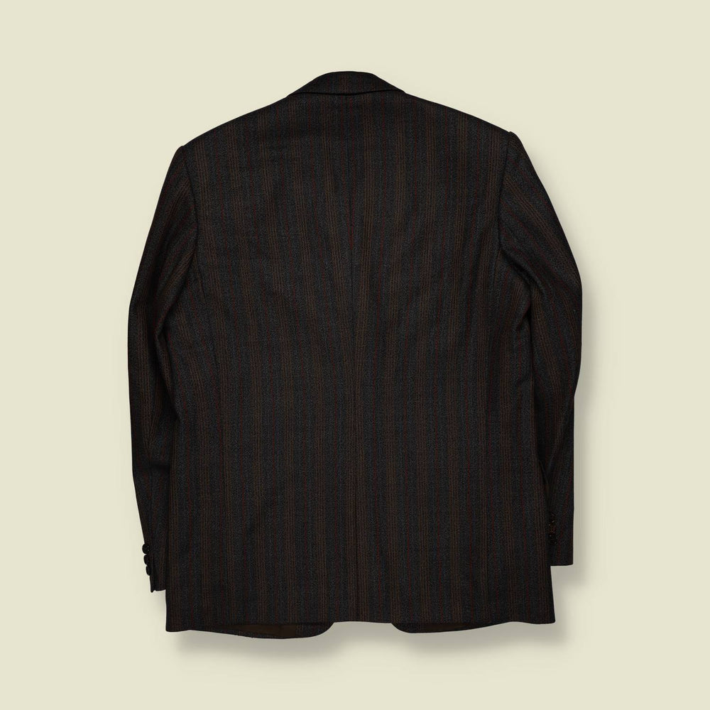 1960s | Striped Tailored Blazer | Brown Multi - M