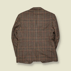 1960s–1970s | Wool Checked Blazer | Cream Brown - M