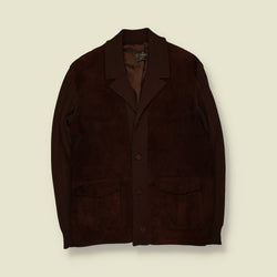 1970s | Suede And Knit Jacket Cardigan | Brown - S