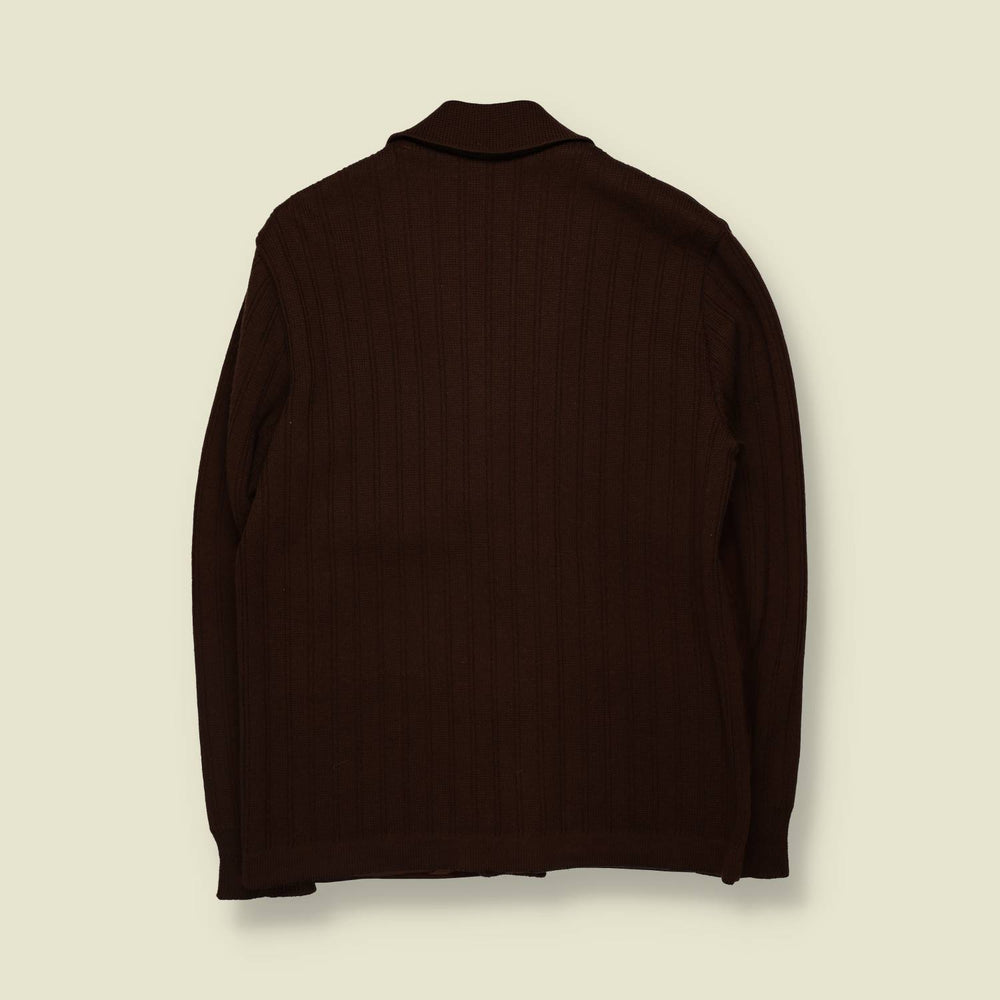 1970s | Suede And Knit Jacket Cardigan | Brown - S