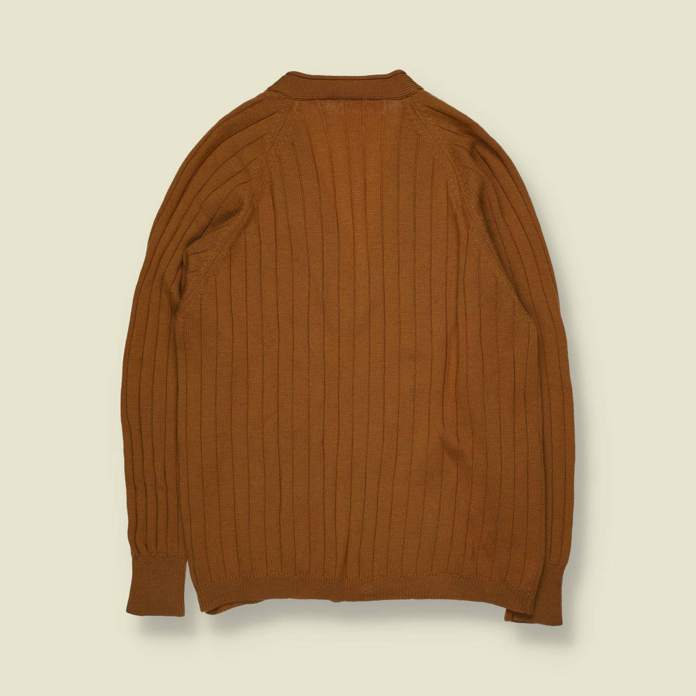 1970s | Raglan Sleeve Cardigan | Burnt Orange - XXS
