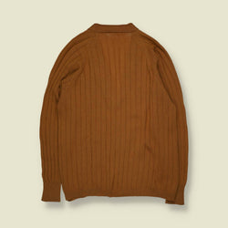 1970s | Raglan Sleeve Cardigan | Burnt Orange - XXS