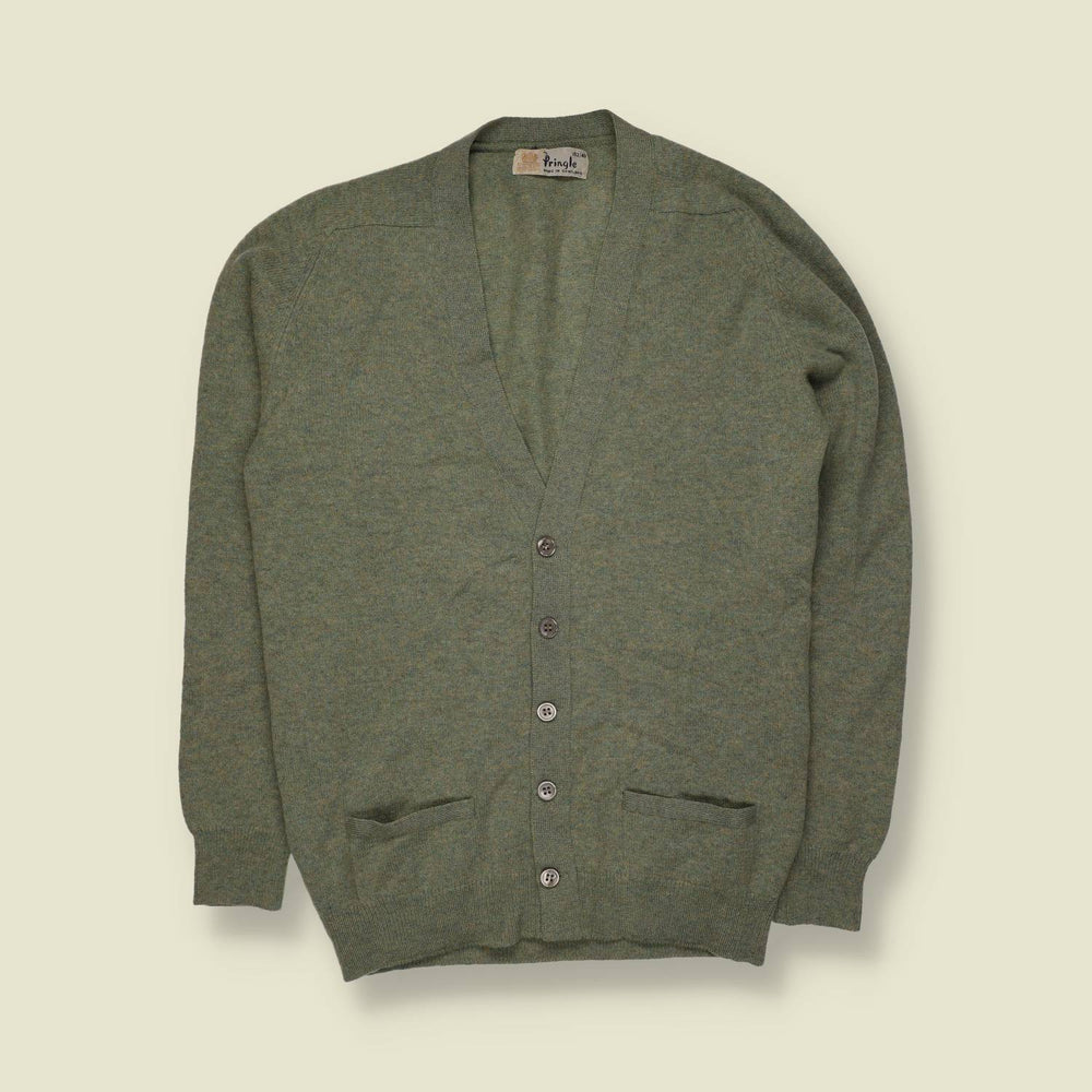 1970s | Pringle Made In Scotland Cardigan | Sage Green - XS