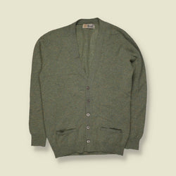 1970s | Pringle Made In Scotland Cardigan | Sage Green - XS