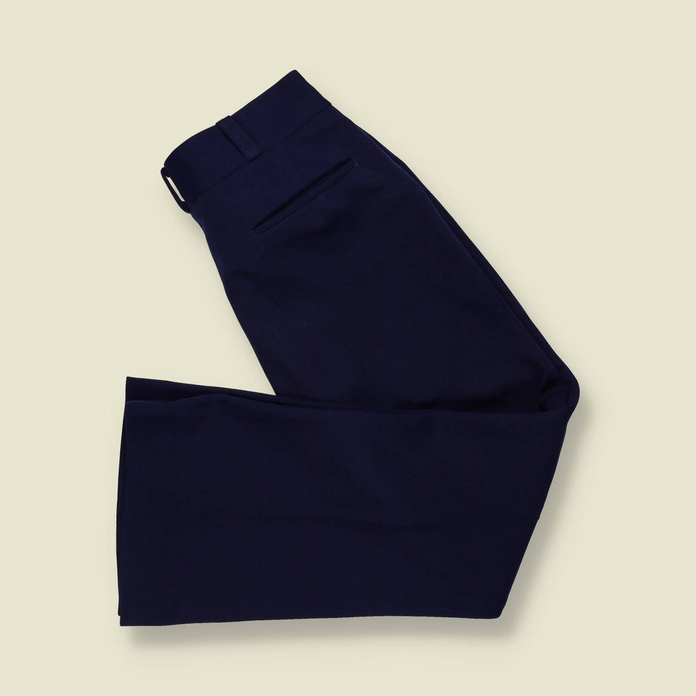 1970s | Polyester Flare Trousers | Deep Navy - w34