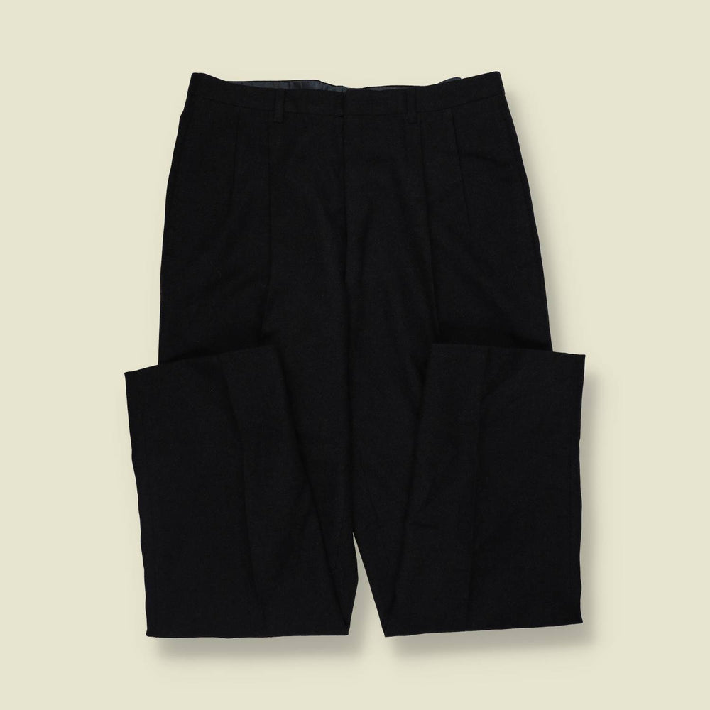 1970s | Wool Blend Trousers | Black - w32