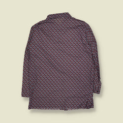 1970s | Shirt | Burgundy Geometric Print - L