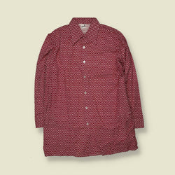 1970s | Lotus | Shirt | Red Geometric Print - L
