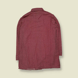 1970s | Lotus | Shirt | Red Geometric Print - L