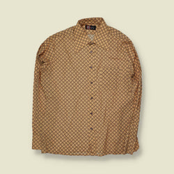 1970s | Club Lion | Shirt | Mustard Geometric Print - XL