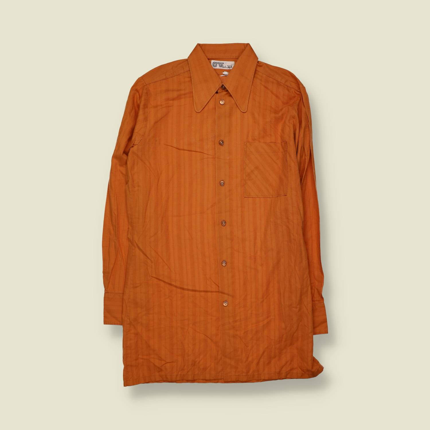 1960s–1970s | Shirt | Orange Tonal Stripe - S