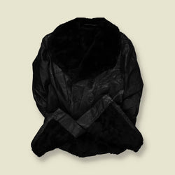 1970s | Leather Coat | Black - M
