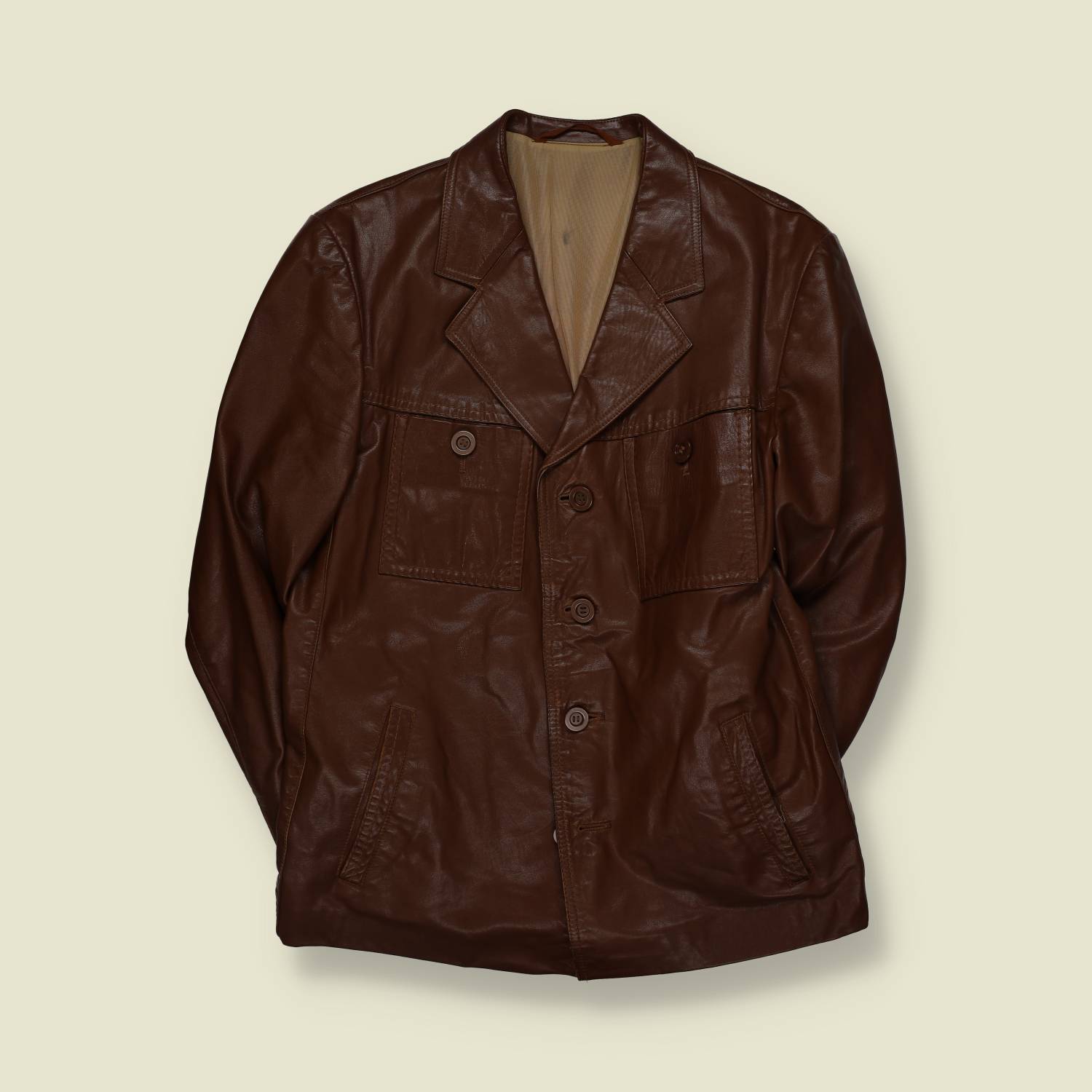 1970s | Leather Jacket | Brown - M