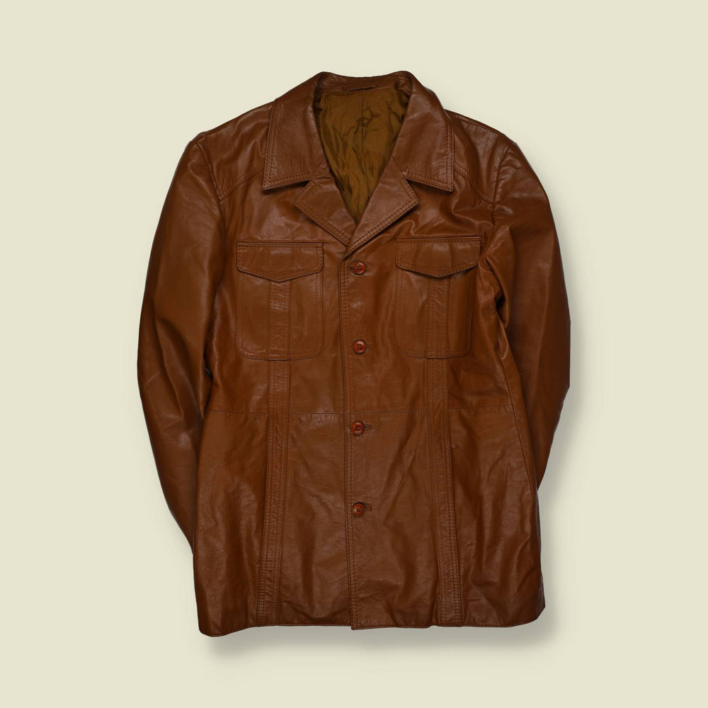 1970s | Leather Jacket | Tan Brown - M