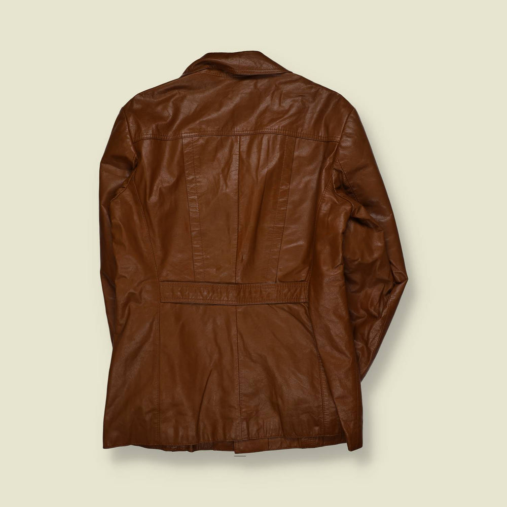 1970s | Leather Jacket | Tan Brown - M