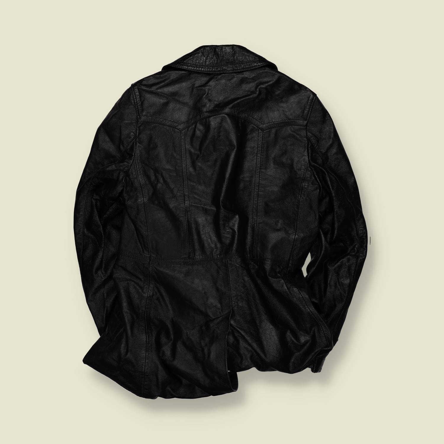 1970s | Lightweight Leather Coat | Black - XS