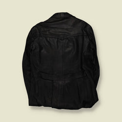 1970s | Lightweight Leather Coat | Black - XXL