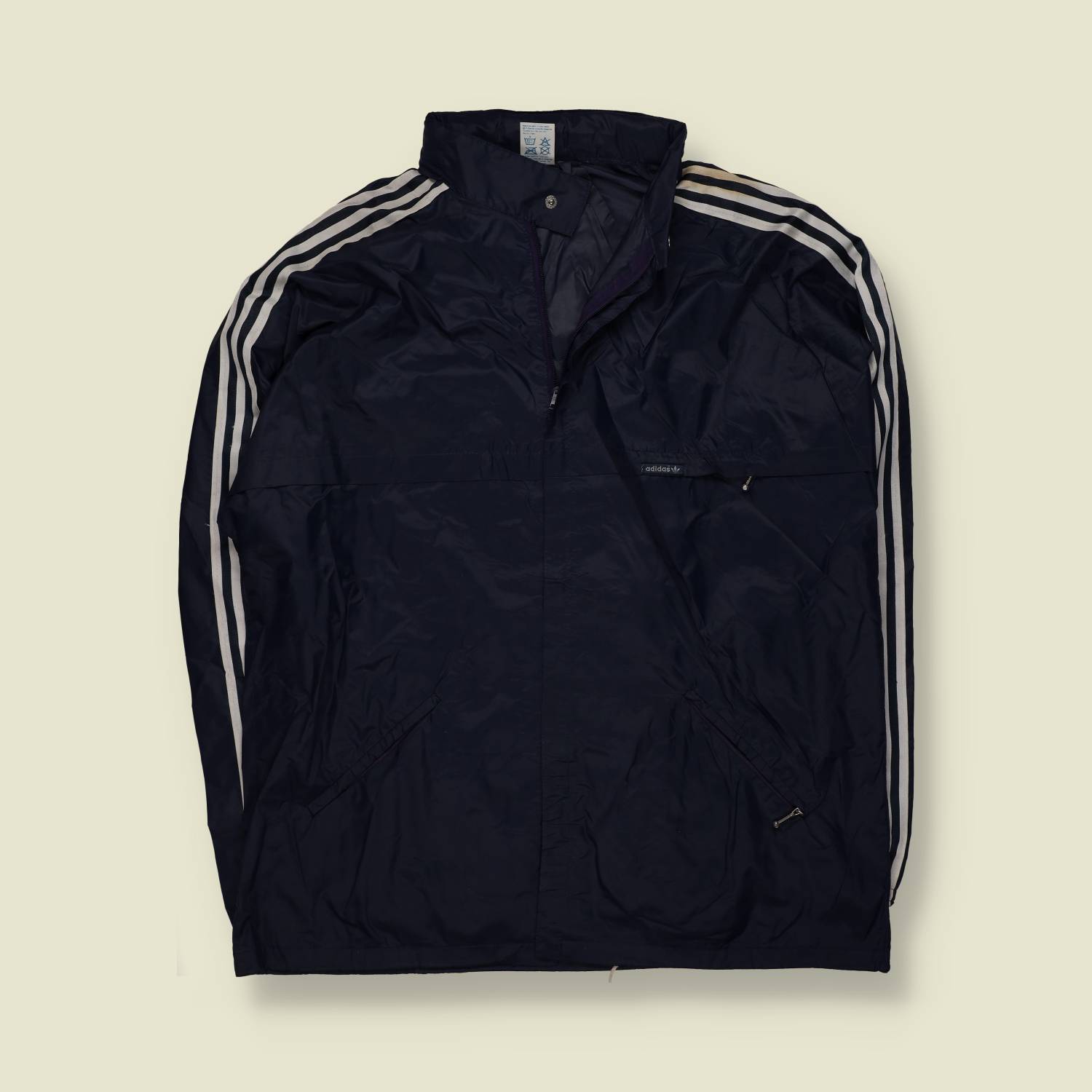 1970s | Adidas Ventex Made In Tunisia |Windbreaker | Navy - XXL