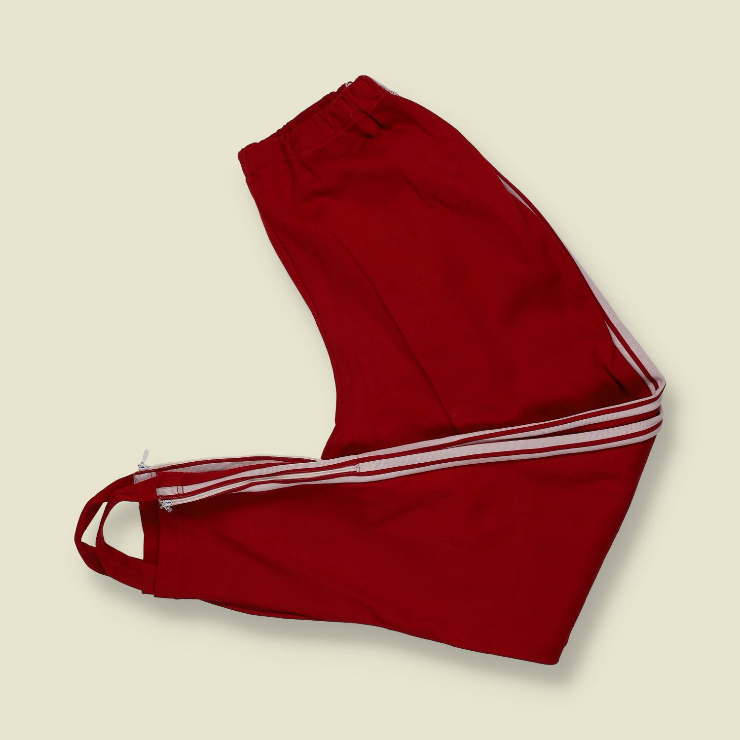 1970s | Adidas | Stirrup Track Trousers | Red - w28