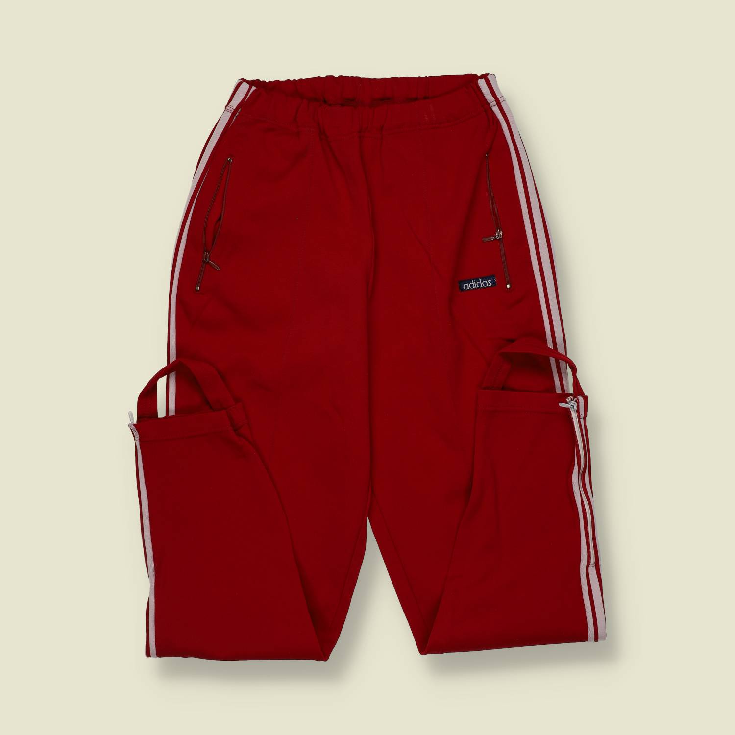1970s | Adidas | Stirrup Track Trousers | Red - w28