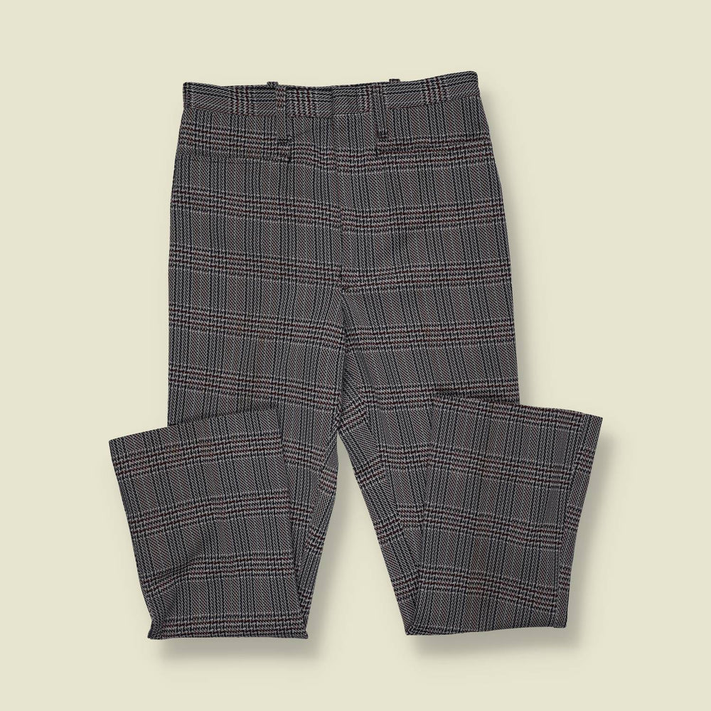 1970s | Check Trousers | Grey Multi - w30