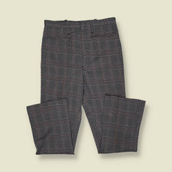 1970s | Check Trousers | Grey Multi - w30