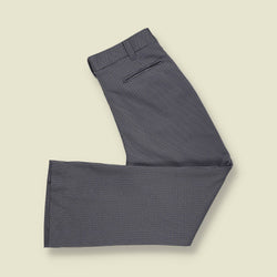 1970s | Check Flared Trousers | Grey - w34