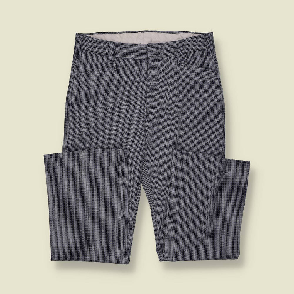 1970s | Check Flared Trousers | Grey - w34