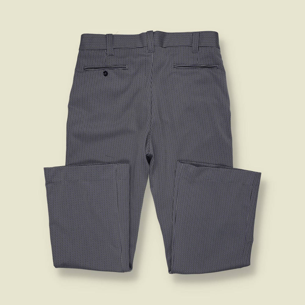 1970s | Check Flared Trousers | Grey - w34