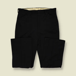 1970s | All Seasons | Textured Tailored Trousers | Black - w36
