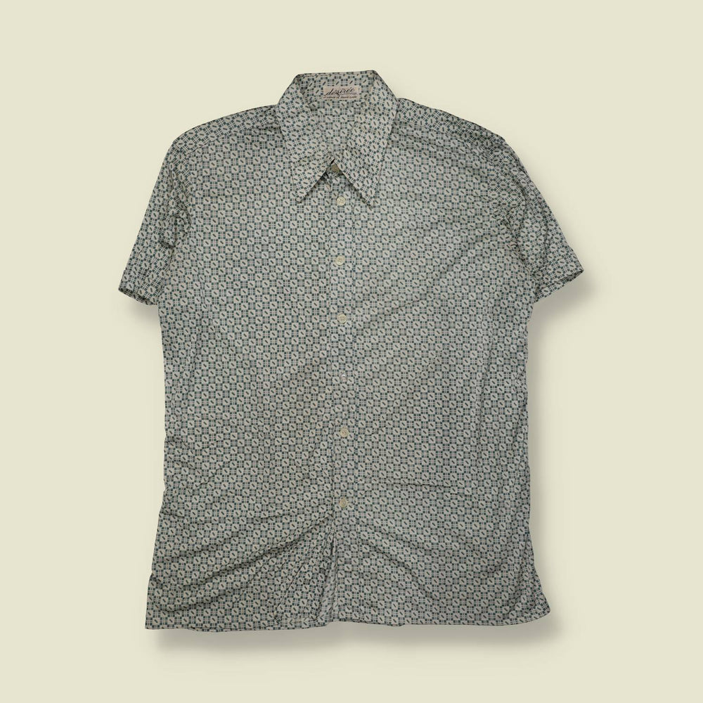 1970s | Desieree | Short Sleeve Shirt | Geometric Print - XL