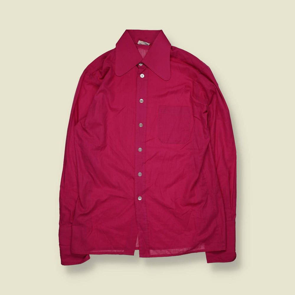 1960s | Long Sleeve Shirt | Pink - L