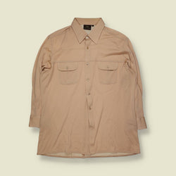 1970s | Long Sleeve Utility Shirt | Peach - L