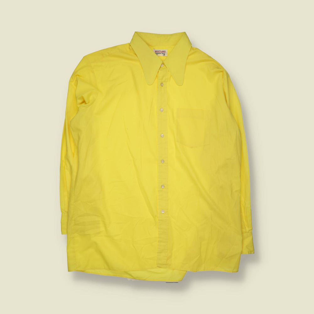 1960s | Long Sleeve Shirt | Yellow - XXXL