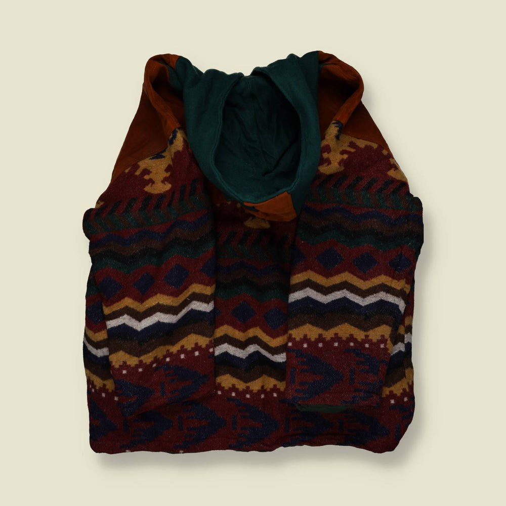 1980s |  Lawrence Ray (Made in Canada) | Hooded Southwestern Blanket Jacket - XXXL