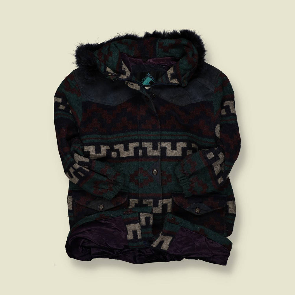 1980s | Table Mountain | Southwestern Blanket Parka - M