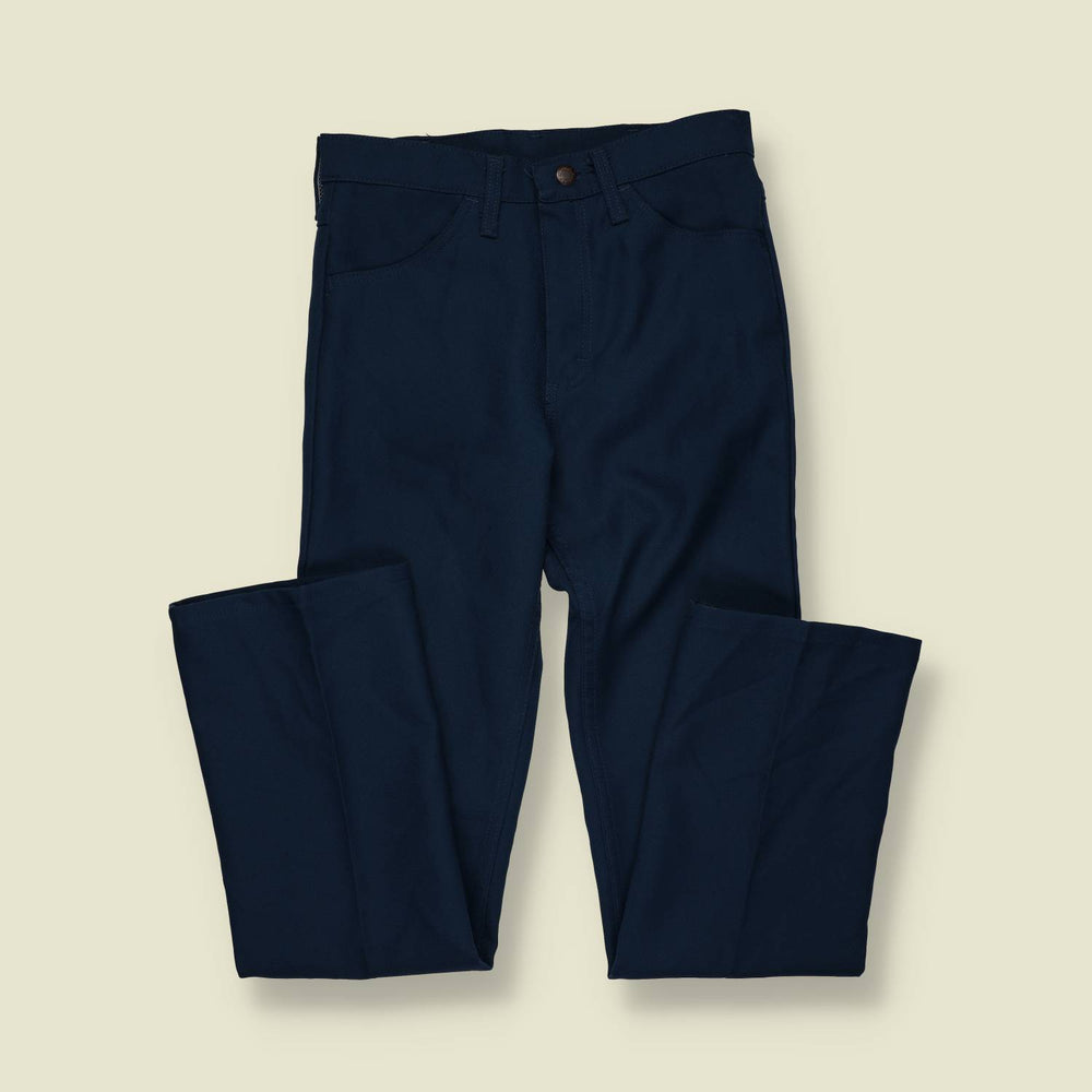 Late 1970s–1980s | Made in USA | Wrangler | Navy Workwear Trousers - w28
