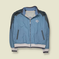 1990s | Lonsdale London | Blue & Grey Zip-Through Bomber Jacket - XL