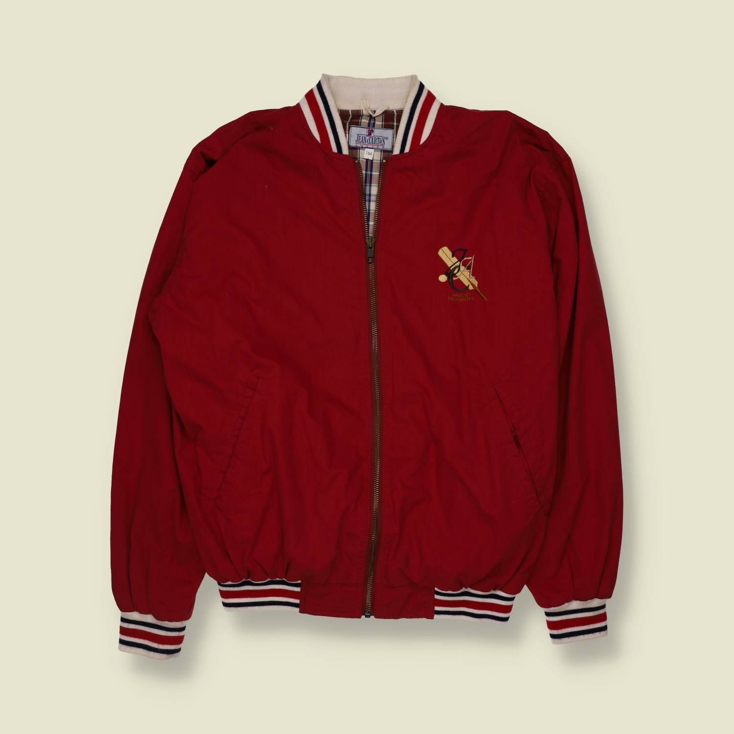 1980s | Jean d'Artes | Red Zip-Through Bomber Jacket - M