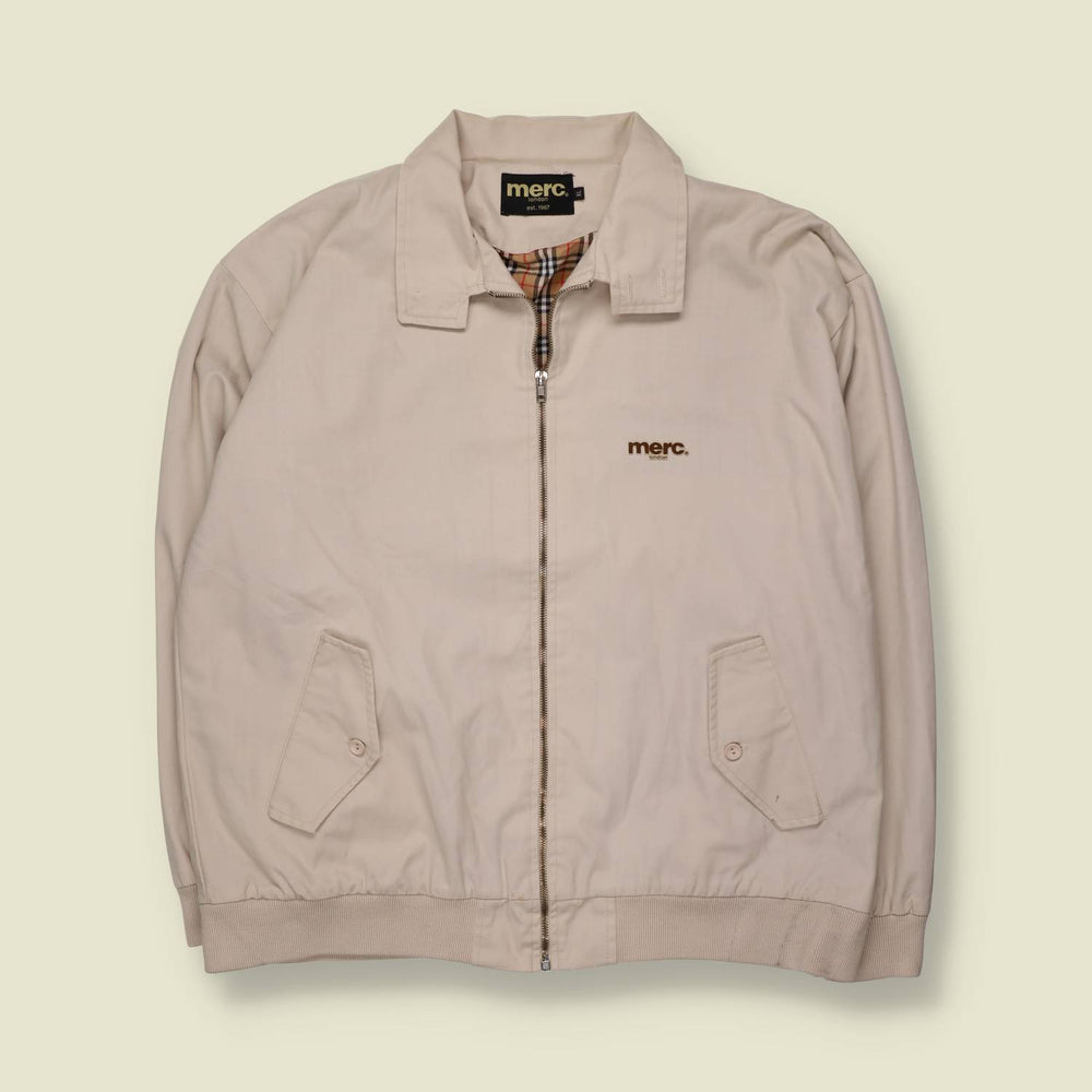 2000s | Merc London | Stone Zip-Through Harrington Jacket - XL