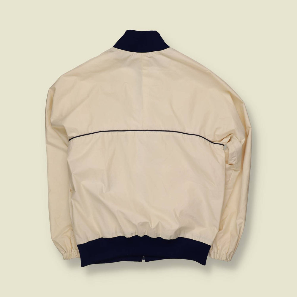 1970s | Helly Hansen | Cream & Navy Zip-Through Sailing Jacket - S