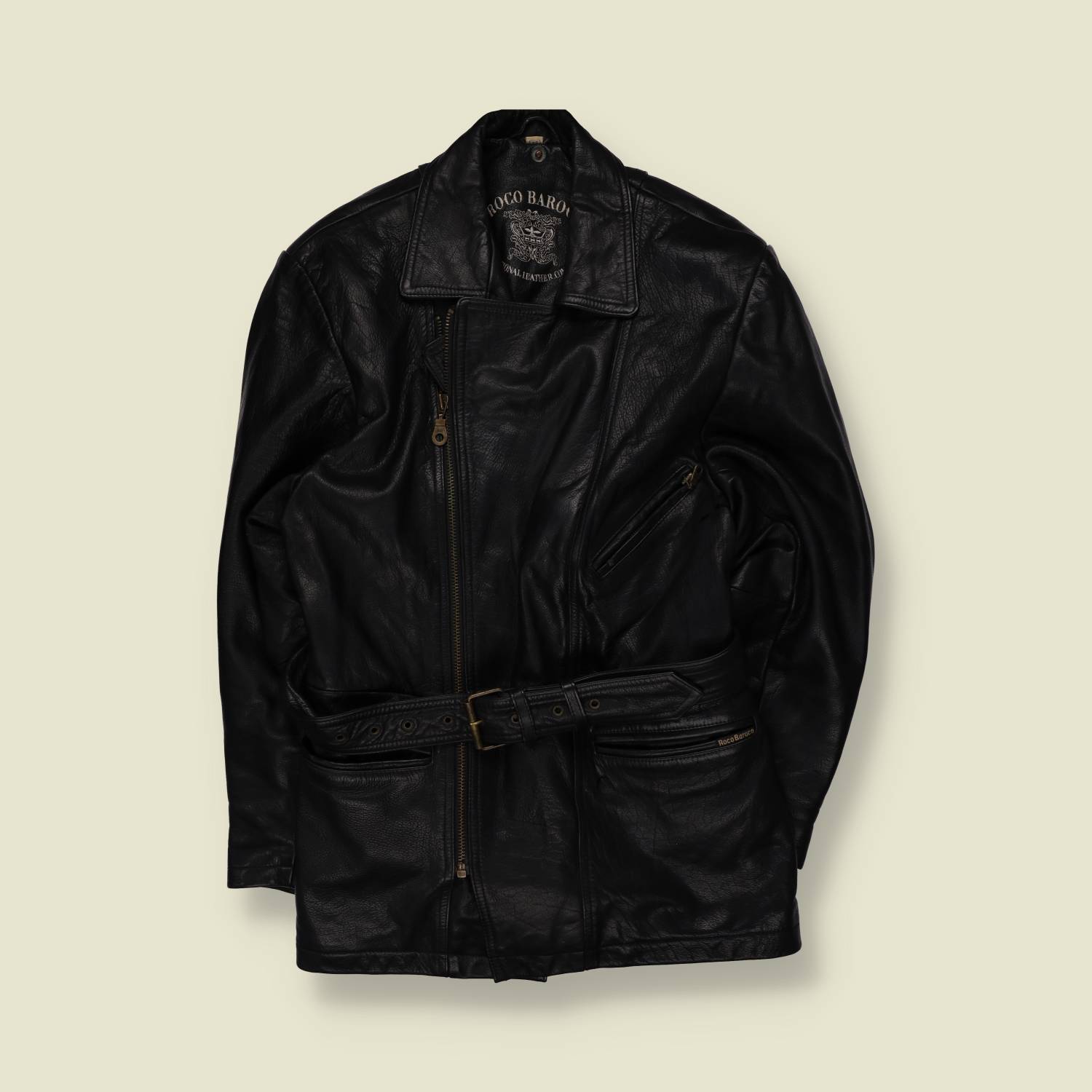 1980s | Loco Racococo | Black Leather Biker Jacket - XS