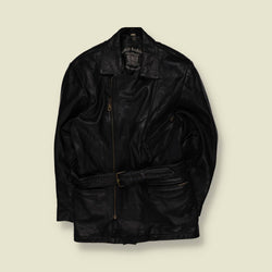 1980s | Loco Racococo | Black Leather Biker Jacket - XS