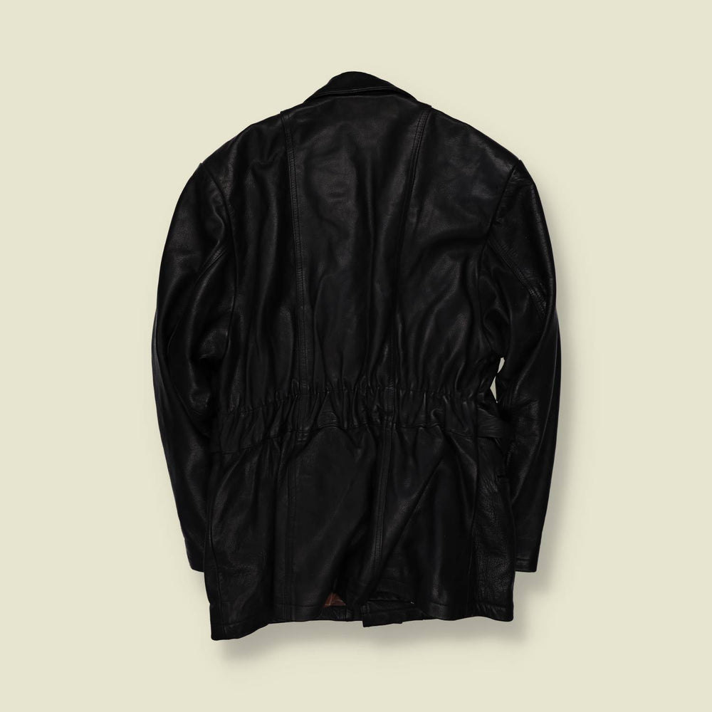 1980s | Loco Racococo | Black Leather Biker Jacket - XS
