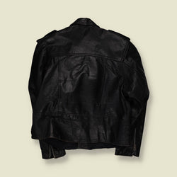 1980s | Bashir | Black Leather Biker Jacket - L