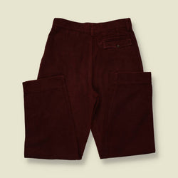 1980s | Sportswear | Burgundy Corduroy Pleated Trousers - Made in Italy - w28